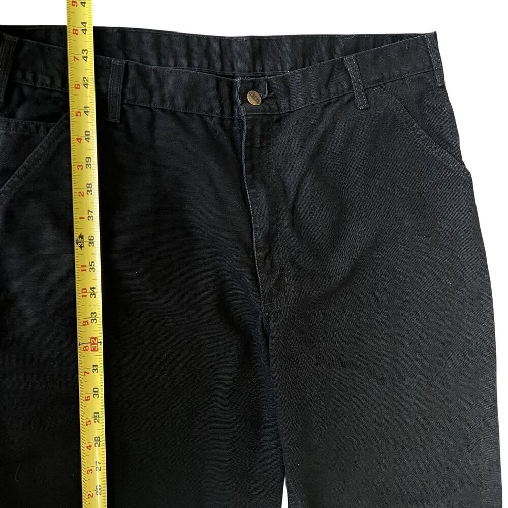 Carhartt Mens 40x32 Duck Loose Fit Canvas Black Utility Chore Pants Carpenter - Picture 9 of 16